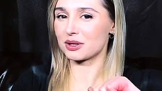 Perfect blond making solo masturbation