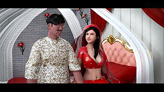 Wild gonzo orgy on the wedding night between bride and groom