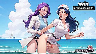 Red-hot ocean wave romp on the beach with purple haired passion! Amazing xxx, muddy hardcore, and naked
