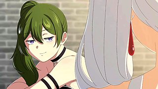 Frieren x Fern x Ubel Lesbian College Girls in Threesome PT2