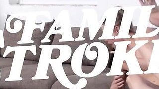 Tiny stepsis convinced to suck step brothers cock