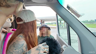 Lacey & Danae Makes Random Guy Cum in the Bus