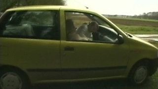 Chubby German MILF Got Her Pussy Fingered and Licked in Car
