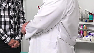 Physical examination of young stepmom in freaky doctor's office