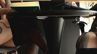 Hot Secretary in Stockings, Glasses and Heels Gets Fucked on the Table
