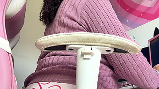 Home Office Leggings Farts Nonstop Pretending with Coworker Then Dirty Talk