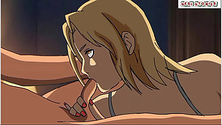 BUSTY BLONDE MILF CHEATS ON HUSBAND WITH YOUNG VISITOR AT NIGHT! Oblivious Writer Husband Cuckold NTR Hentai