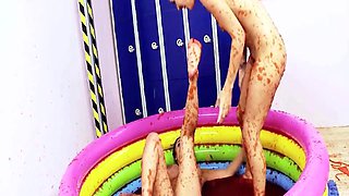 Brunette Stunners Romana Ryder and Tammie Lee with Massive Tits Fuck Each Other Passionately in Jelly