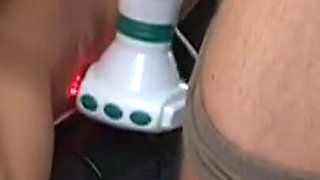 Blonde MILF Teases His Cock with Powerful Vibrator