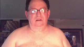 Grandpa cum on webcam