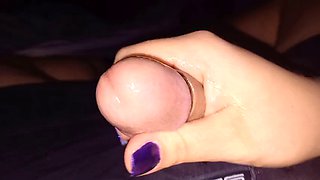 Handjob from girlfriend with nail in urethra