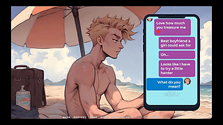 My New Girlfriend Taboo Hentai Game Ep.27 Accidental Boner at the Beach After Sexting My GF!
