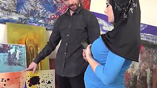 Busty Muslim negotiates with sex