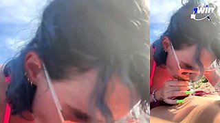 Public Beach Blowjob - Risky Fuck Fest! eighteen yr old