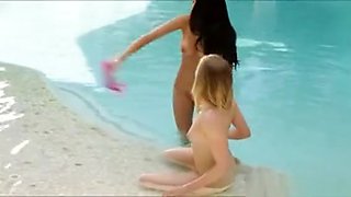 Megan Salinas And Tracy Sweet Dyke Out By The Pool