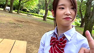 Japanese schoolgirl looks innocent but knows how to use dildo
