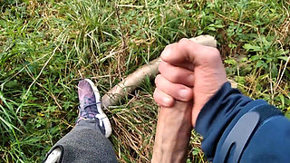 The Horny Stepfather Went on a Hike, When He Took Out His Bonita Cock a Tick Fell on His Cock