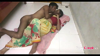 hot telugu aunty has hardcore amateur sex on the floor