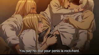 An Office Worker Is Captured by 4 Girls