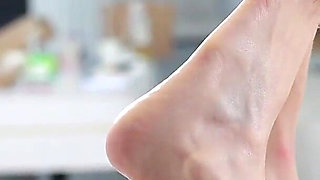 Barefoot Girlfriend, Thumb Cuffs, Hanging Her Beautiful Barefoot for 40 Minutes