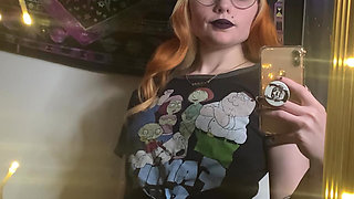 bad girl SPOOKYBARBIEGRL goth emo tattooed slut shows off her thick ass young body