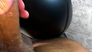 Look at this big ass with a hole in the leather leggings!My