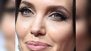 Angelina Jolie (Face) Jerk Off Challenge - With Moaning.