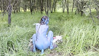 Avatar Big Prolapse Hard Dildo Anal And Pussy Fuck Squirt In Nature - Monika Fox