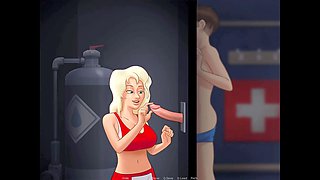 Gloryhole fun in the changing room - summertime saga episode featuring dirty gamesxxx
