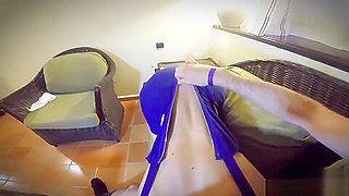 WHAT A BABE...! Hot Wife Nikki in tight blue dress fucked and creampied!