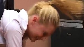 Blonde fetish slut spanked with passion