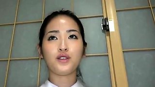 Tied up japanese teen toyed rough in trimmed pussy