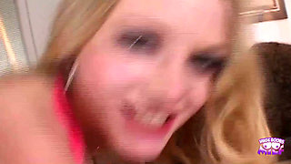 Oral Only Rough Sex with the Blonde While Filling up Her Mouth Through Deepthroat Drilling.