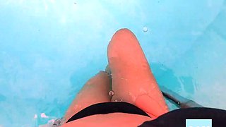 Public Pool Orgasm: Teen Babe's Solo Webcam Show