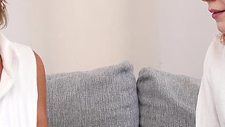 Blonde Granny Teaches Young Redhead the Age Gap Sex