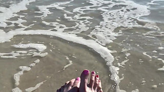 Waves Crashing on Size 16 Feet & Legs