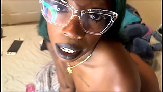 Black Slut Playing with Her Creamy Pussy