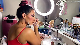 Mexicana blowjob with her big boobs