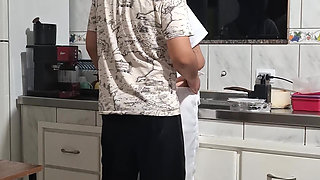The Maid Got Fucked in the Ass in the Kitchen While Washing the Dishes