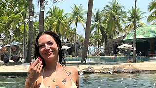 Boobs Flashing Outdoor, Ahegao, Spit, Getting Wet