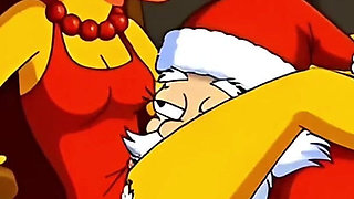 Santa Claus Fucks Married Housewife Marge Simpson on Christmas Day