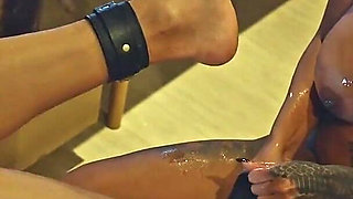 Asian MILF Mistress Inserts Huge Dildo Into Slave Ass