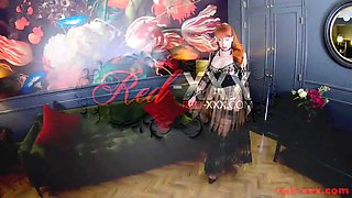 Naughty MILF Red XXX can\u2019t stop masturbating