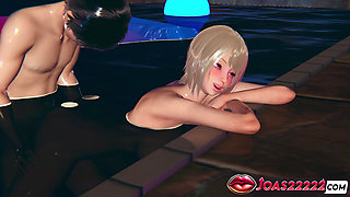 Kurumi Pool 3D Hentai - Spooning Pose Fuck, POV Anal Missionary, Underwater Doggystyle Cumshot