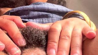 P.o.v: Hairy Pussy Sitting on Your Face… and Riding a Thick Dildo