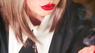 Cute Catholic Girl Tina Snua Smoking A Cork Cigarette - Lots Of Dangles And Snap Inhales