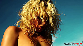 Blonde Woman Masturbates on an Atv in the Desert