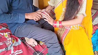 Indian bhabhi Abiraj enjoys a jizz-swapping blowbang with lots of action