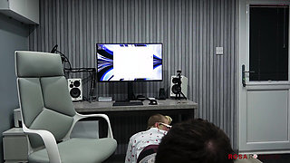 Office Slut Persuades Boss to Watch Her Wank