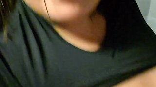 Showing off Enhanced Breasts at the Gym